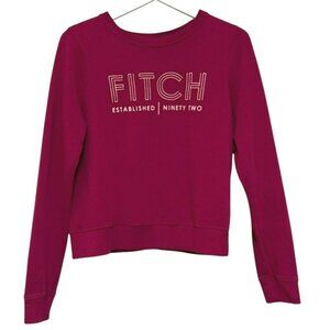 Abercrombie & Fitch Maroon Red Graphic Sweatshirt Ninety Two Womens Size M FLAWS